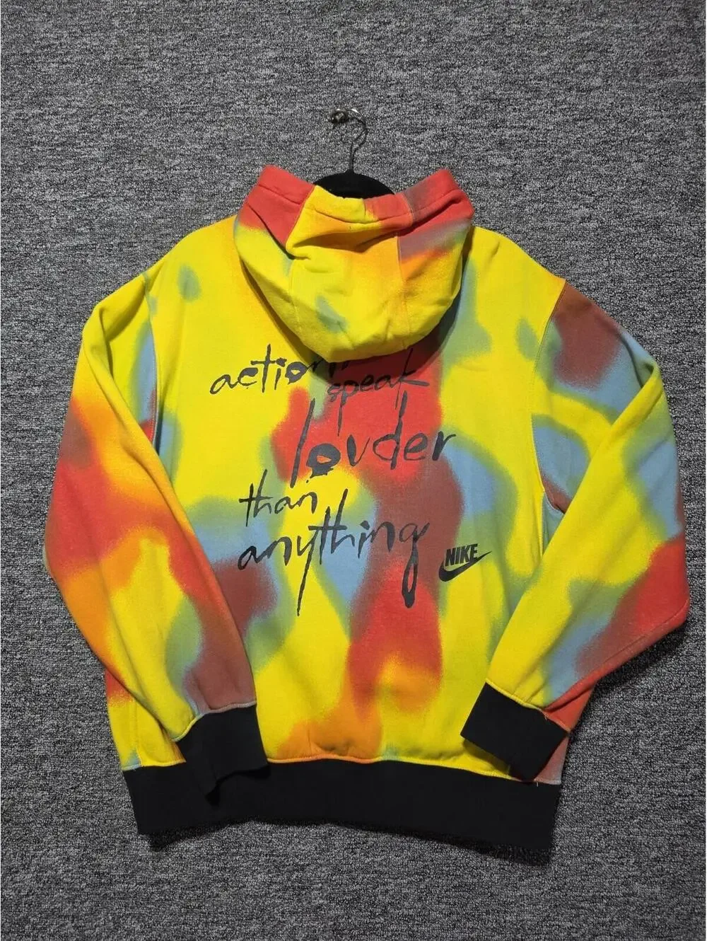 Nike Tie-Dye Pullover Hoodie in Yellow, Red, Blue